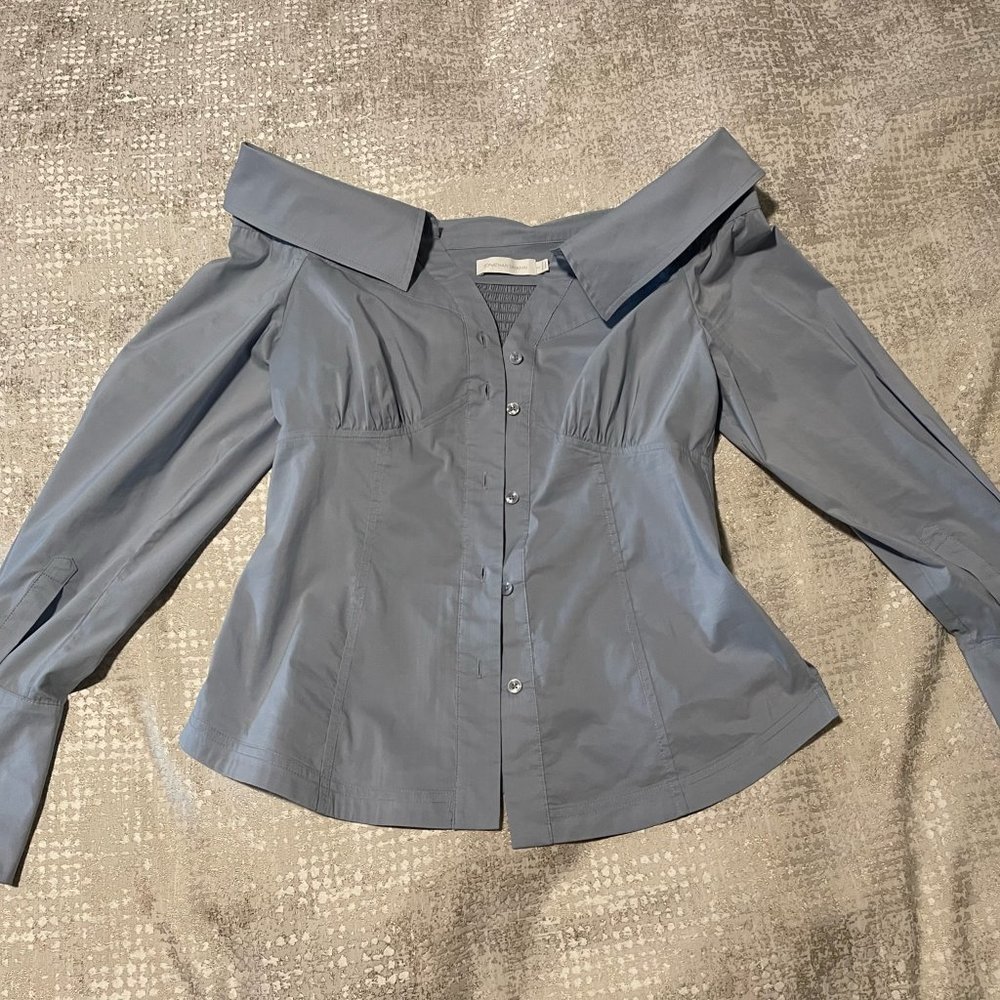 Off-The-Shoulder Long Sleeve Blouse - JONATHAN SIMKHAI